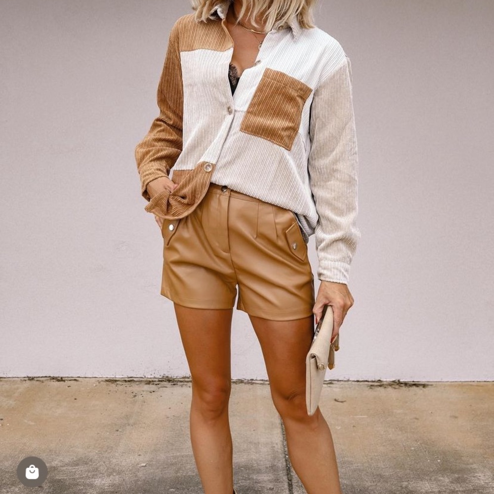 Faux leather shorts 🍂🧡
